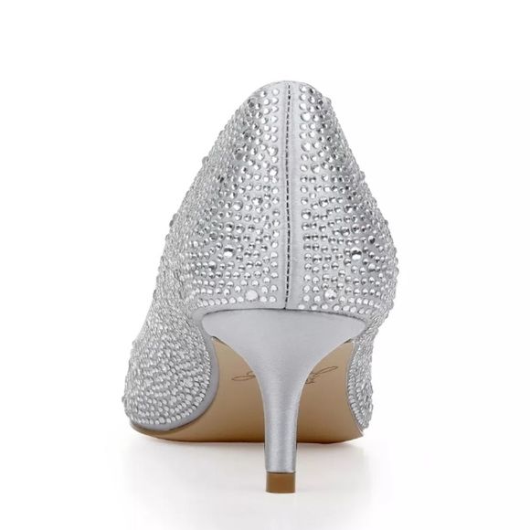 Jewel by Badgley Mischka Frenchie Evening Pumps Silver 9 - Picture 3 of 8